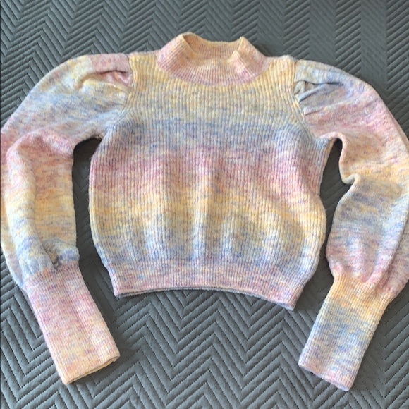 SO Sweaters - Knitted Cropped Pastel Colorful cozy Sweater light pink blue yellow